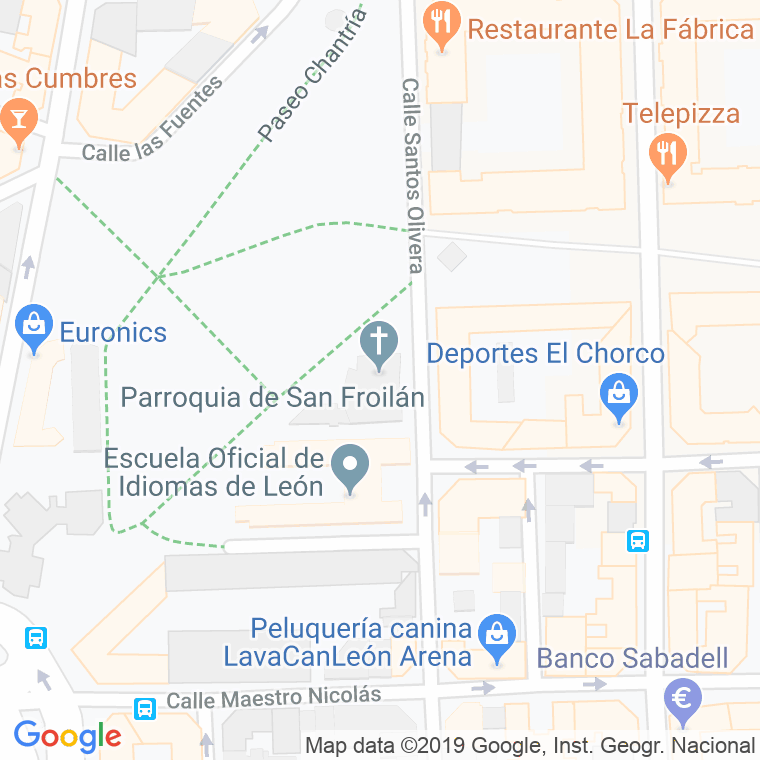Código Postal calle Arzobispo Santos Olivera en León
