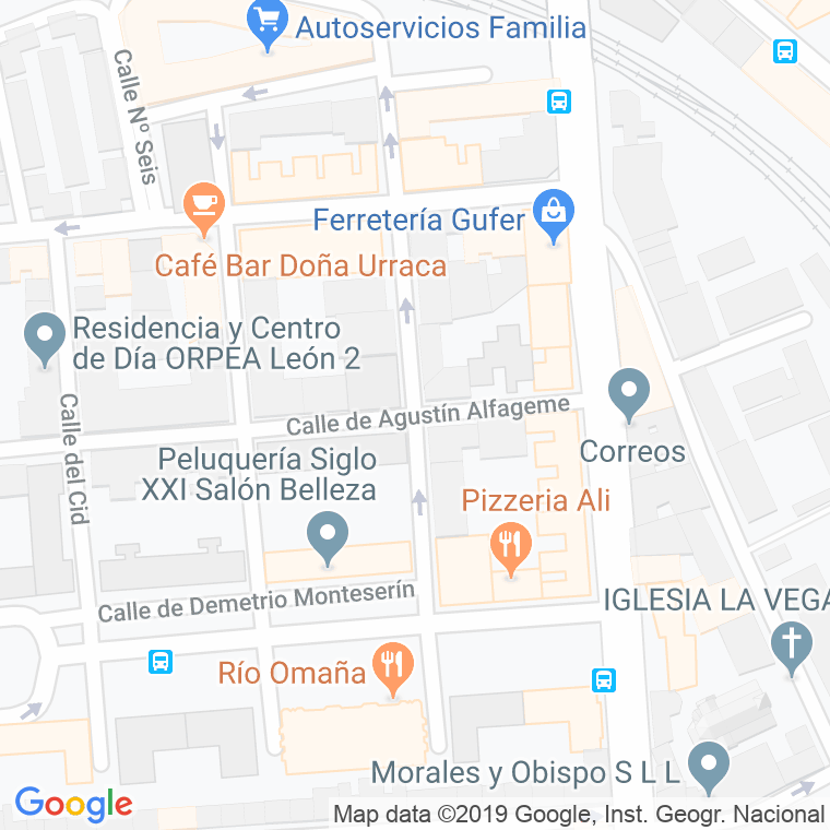 Código Postal calle Agustin Alfageme en León