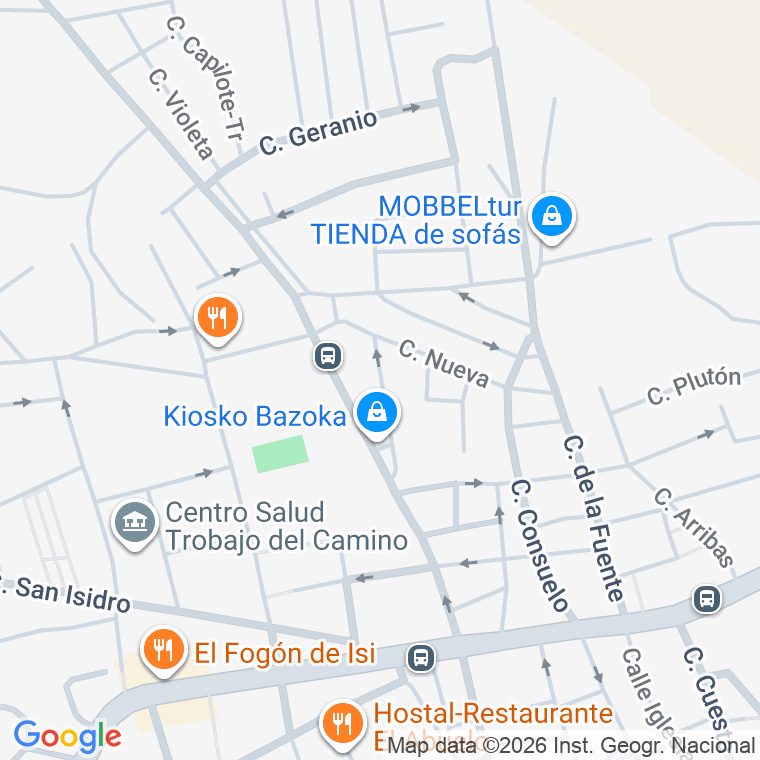 Código postal de Calle Pio Xi en Trobajo del Camino