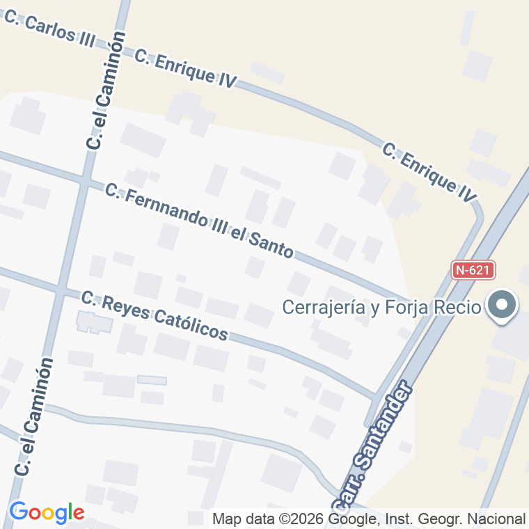 Código postal de Calle Fernando Iii el Santo en Villarrodrigo de las Regu