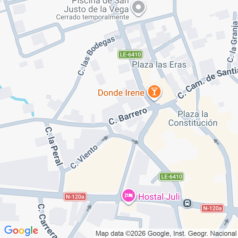 Código postal de Calle Barrero en San Justo de la Vega