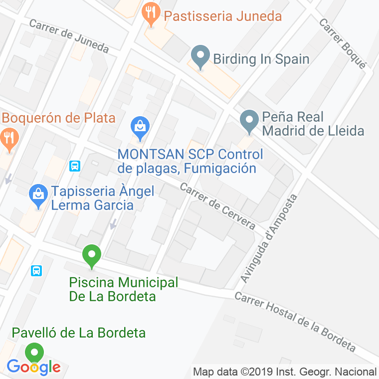 Código Postal calle Ciutat De Tarrega en Lleida