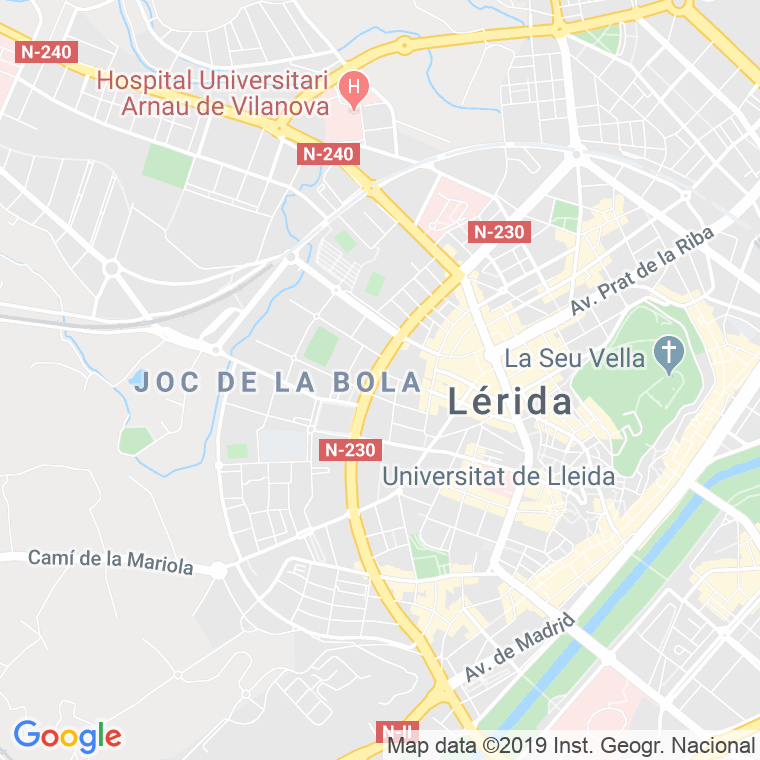 Código Postal calle Segria en Lleida