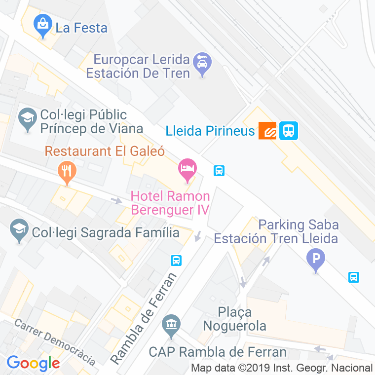 Código Postal calle Ramon Berenguer Iv, plaça en Lleida