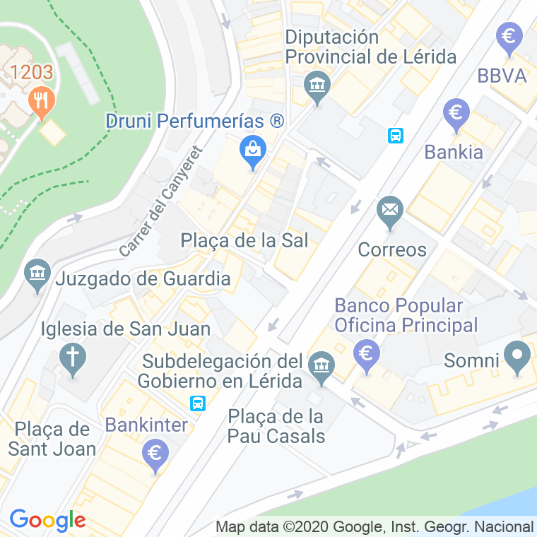 Código Postal calle Trinitat, De La, baixada en Lleida