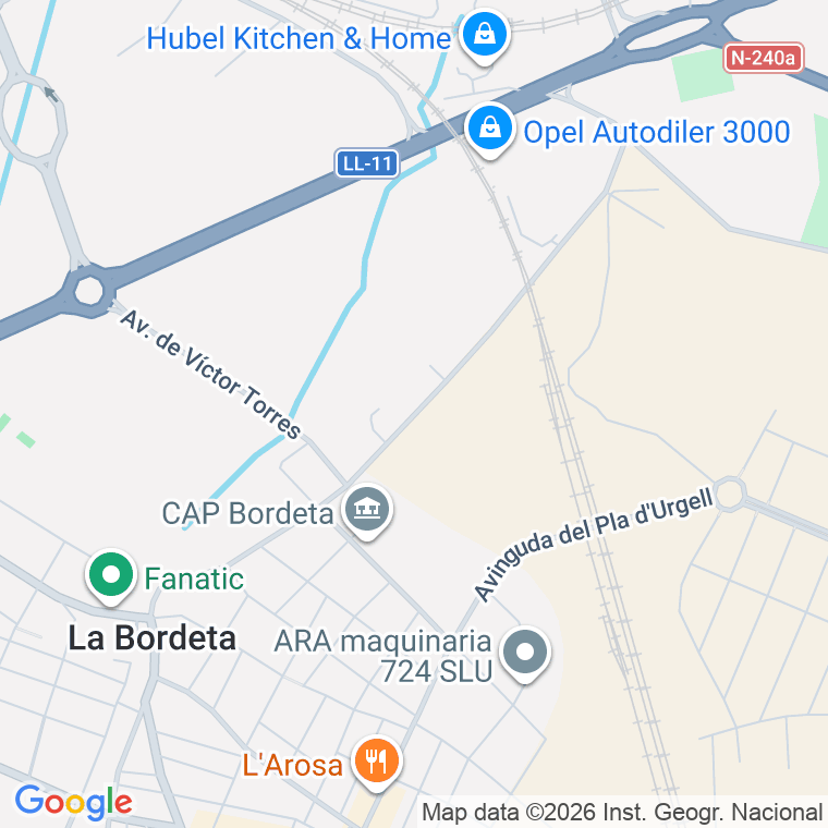 Código postal de Palauet   (impares del 127 al Final)  (pares del 66 al Final) en Lleida
