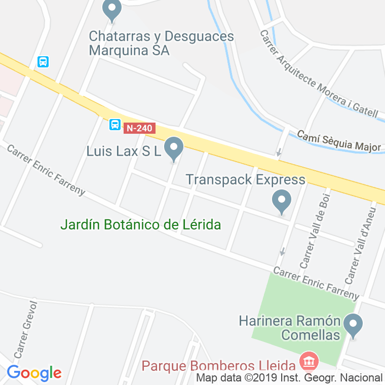 Código Postal calle Riu Garona, Del en Lleida