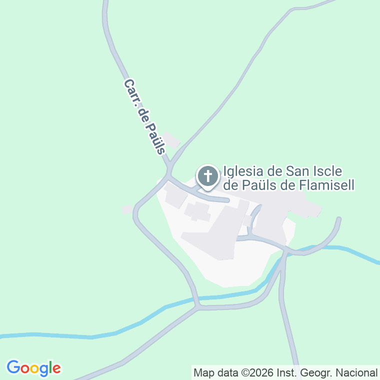 Código postal de Carre de L'esglesia de Pauls en Paüls de Flamicell