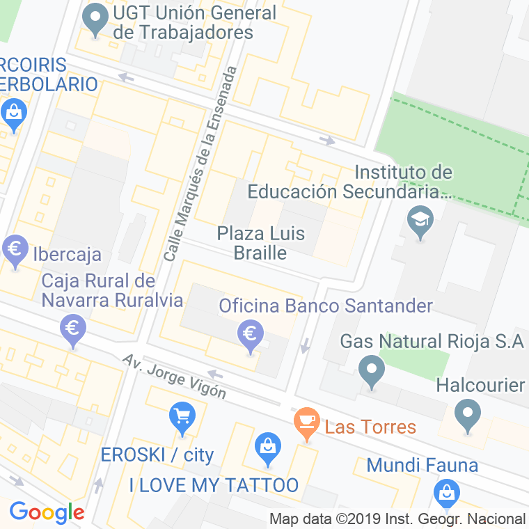 Código Postal calle Louis Braile en Logroño