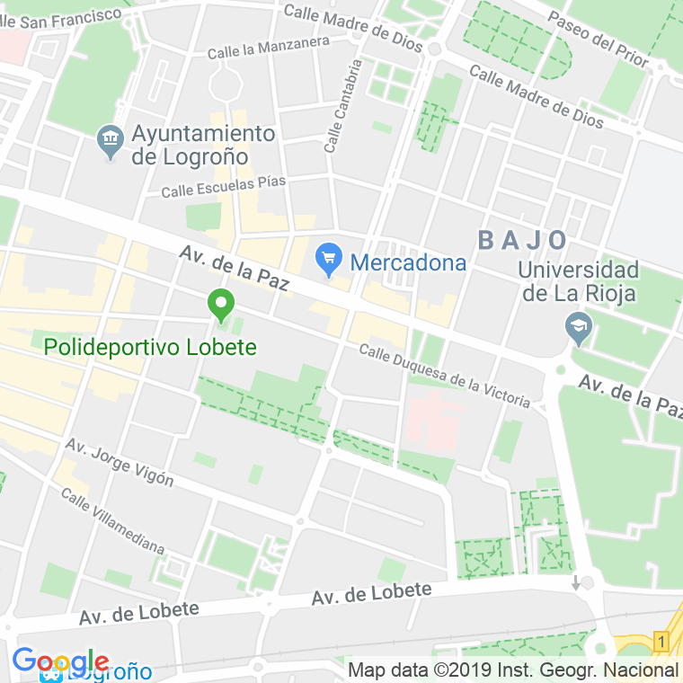 Código Postal calle Duquesa De La Victoria en Logroño