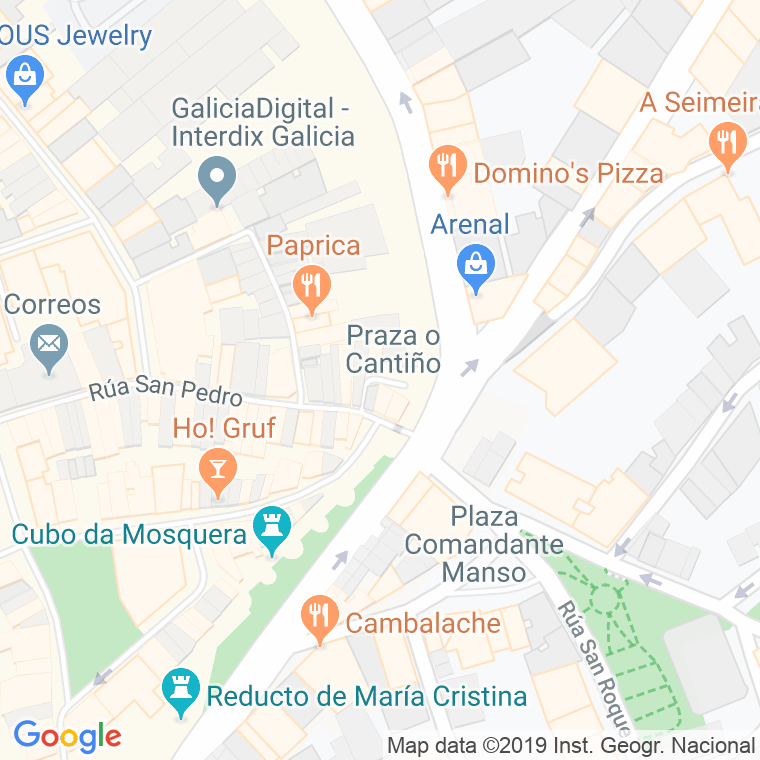 Código Postal calle Cantiño, O, praza en Lugo