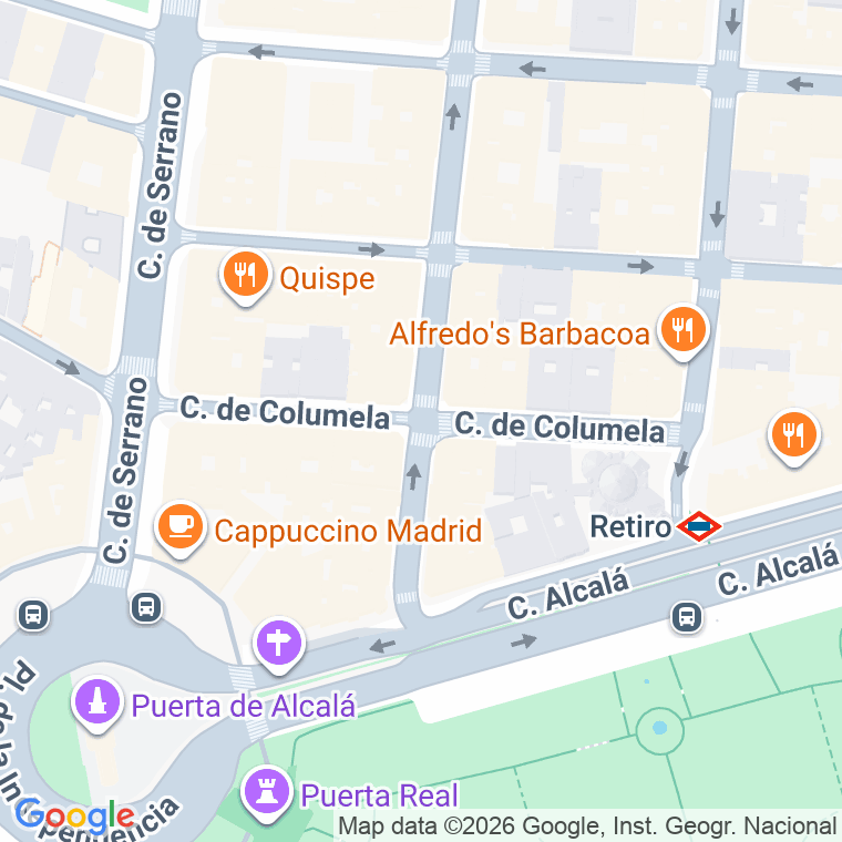 Código postal de Columela en Madrid