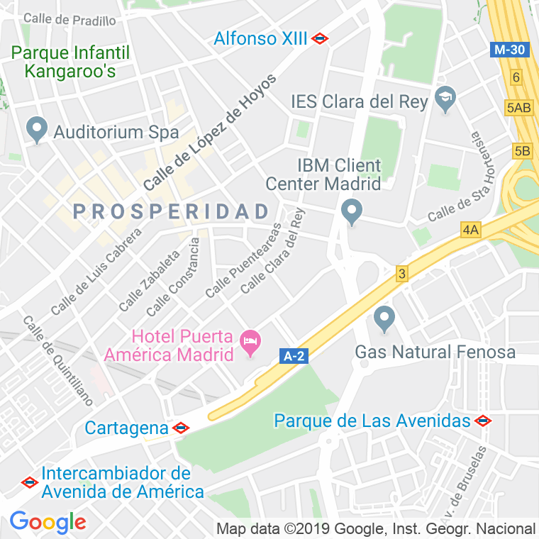 Código Postal calle Clara Del Rey en Madrid