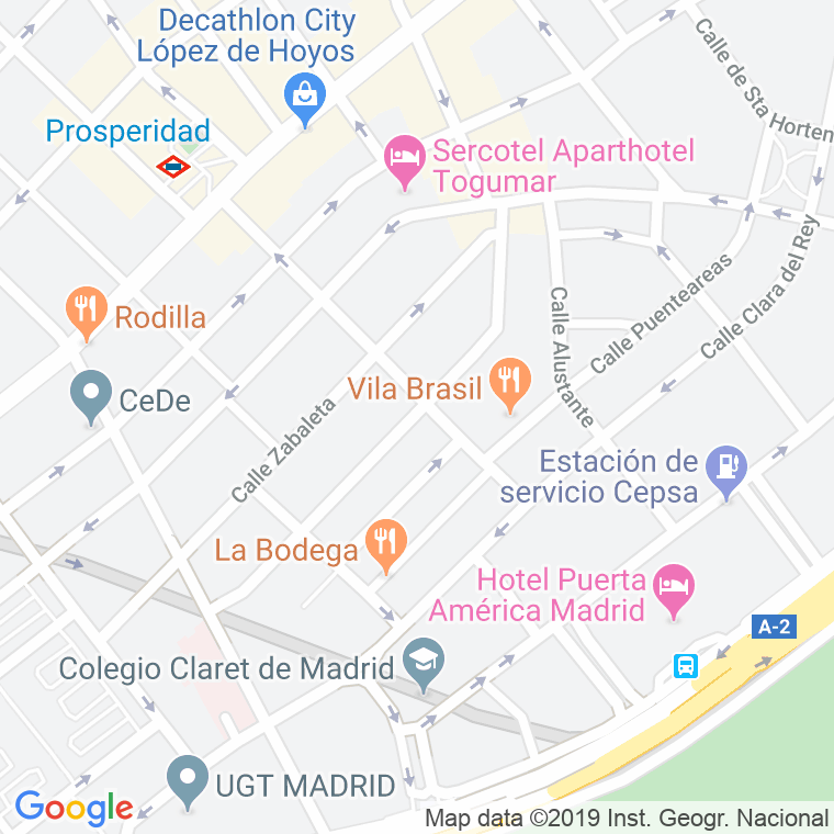 Código Postal calle Constancia en Madrid