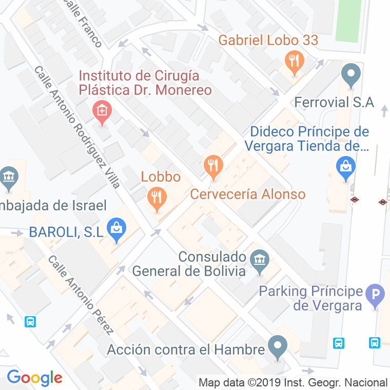 Código Postal calle Gabriel Lobo en Madrid