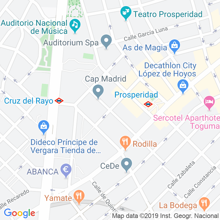 Código Postal calle General Zabala en Madrid