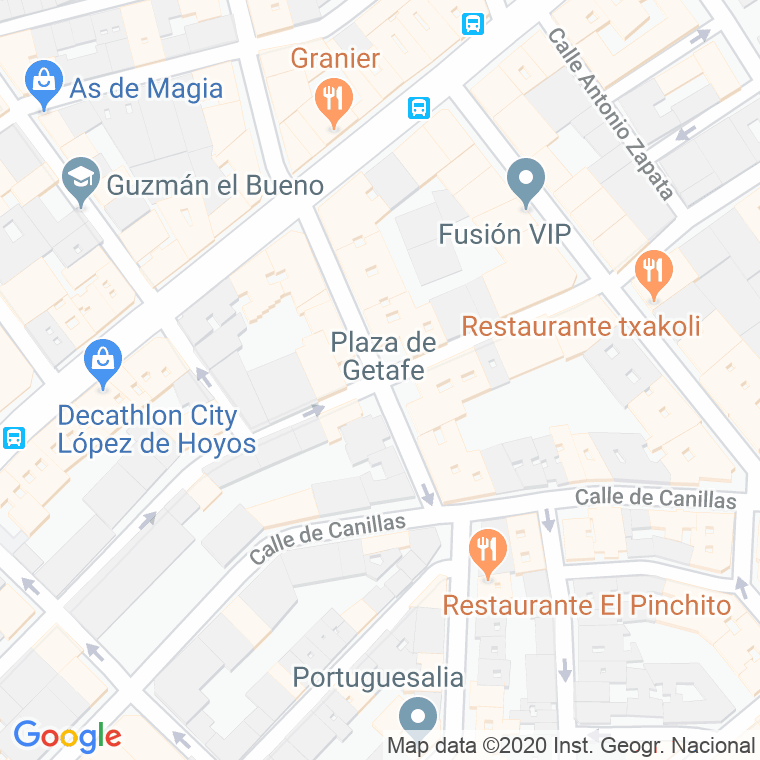 Código Postal calle Getafe, plaza (Impares Del 1 Al Final)  (Pares Del 2 Al Final) en Madrid