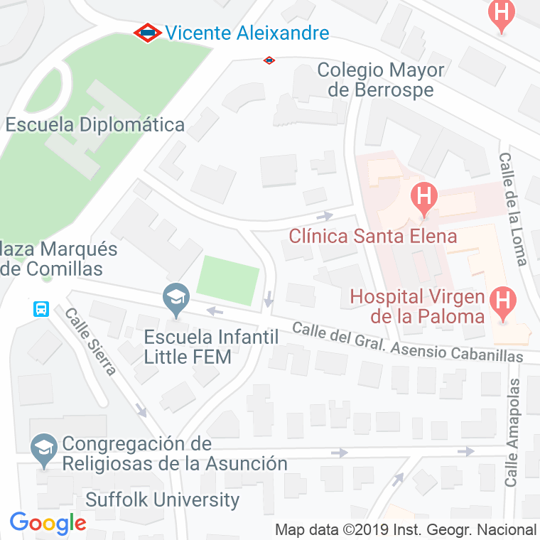 Código Postal calle Atajo en Madrid