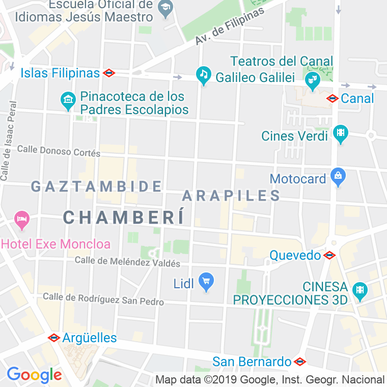 Código Postal calle Galileo   (Impares Del 87 Al Final)  (Pares Del 102 Al Final) en Madrid