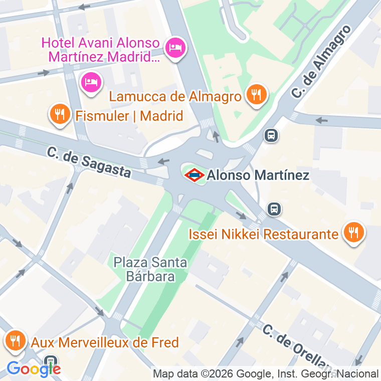 Código postal de Alonso Martinez, Plaza en Madrid