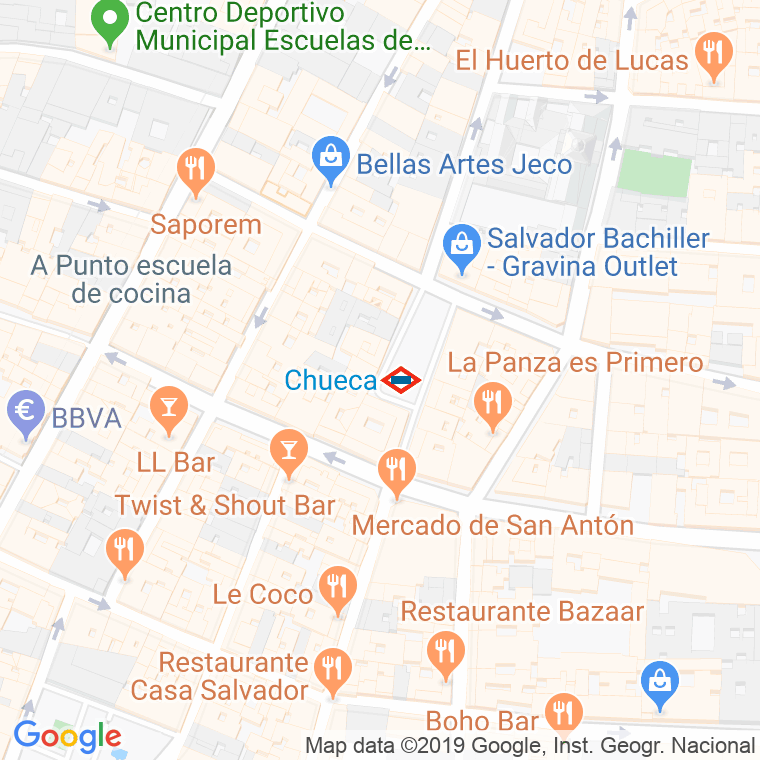Código Postal calle Chueca, plaza en Madrid