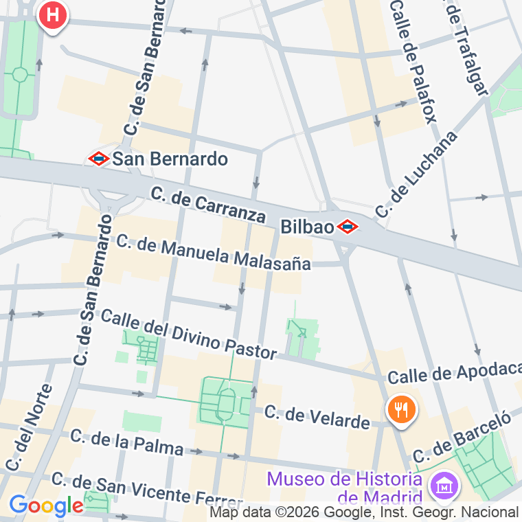Código postal de Manuela Malasaña en Madrid
