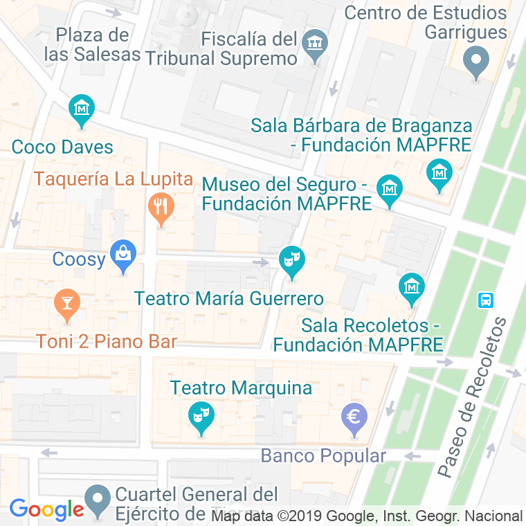 Código Postal calle Marques De Monasterio en Madrid