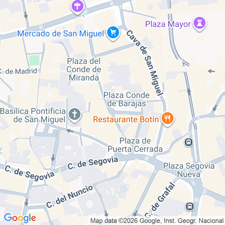 Código postal de Conde de Barajas, Plaza en Madrid