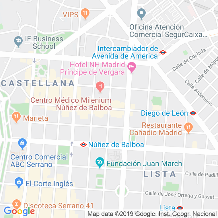 Código Postal calle Diego De Leon en Madrid