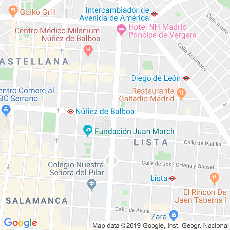Código Postal calle Juan Bravo en Madrid