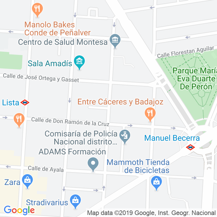 Código Postal calle Montesa en Madrid