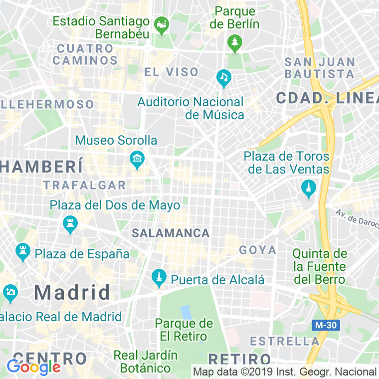 Código Postal calle Velazquez   (Impares Del 67 Al 143)  (Pares Del 84 Al 144) en Madrid