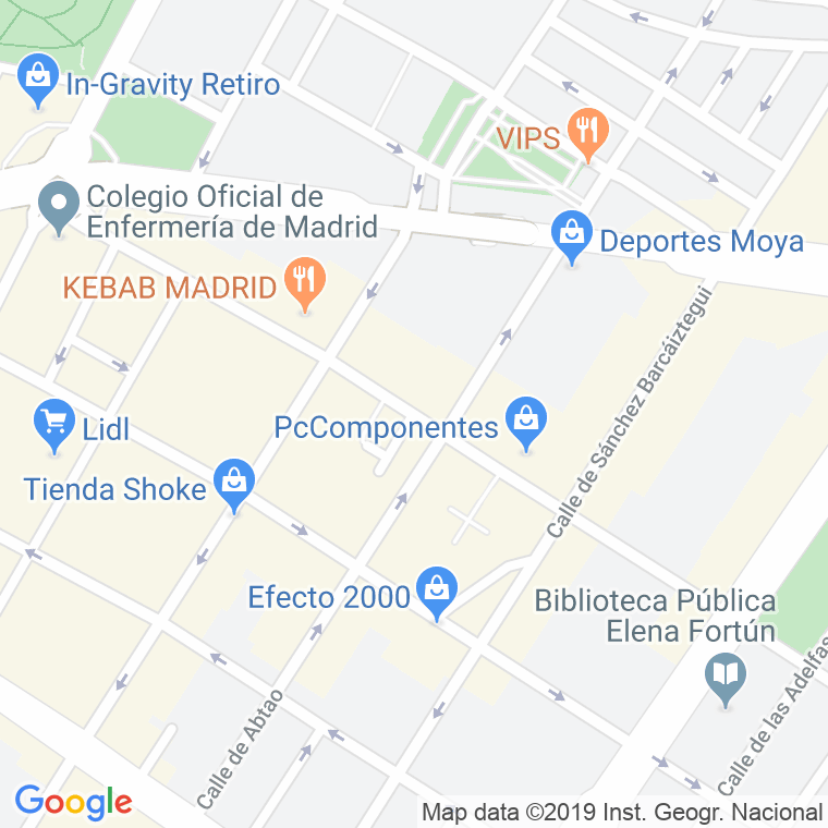 Código Postal calle Cavanilles en Madrid