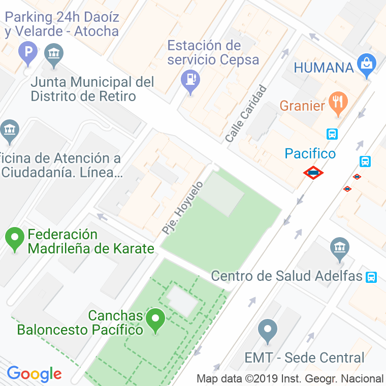 Código Postal calle Hoyuelo, pasaje en Madrid