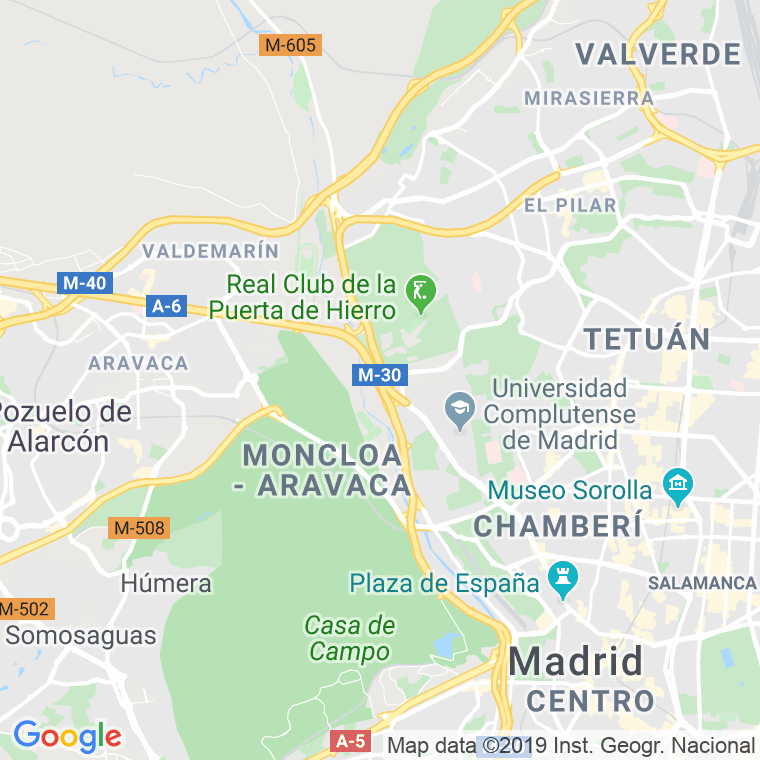 Código Postal calle Marques De Monistrol, paseo (Impares Del 9 Al Final)  (Pares Del 8 Al Final) en Madrid