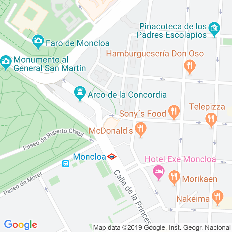 Código Postal calle Moncloa, plaza (Impares Del 1 Al Final)  (Pares Del 2 Al Final) en Madrid