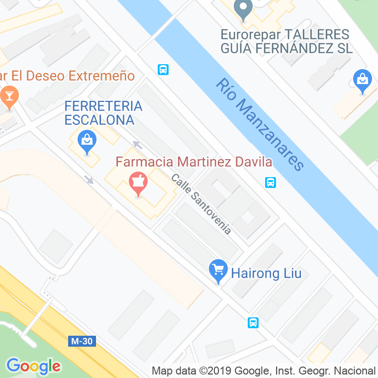 Código Postal calle Santovenia en Madrid