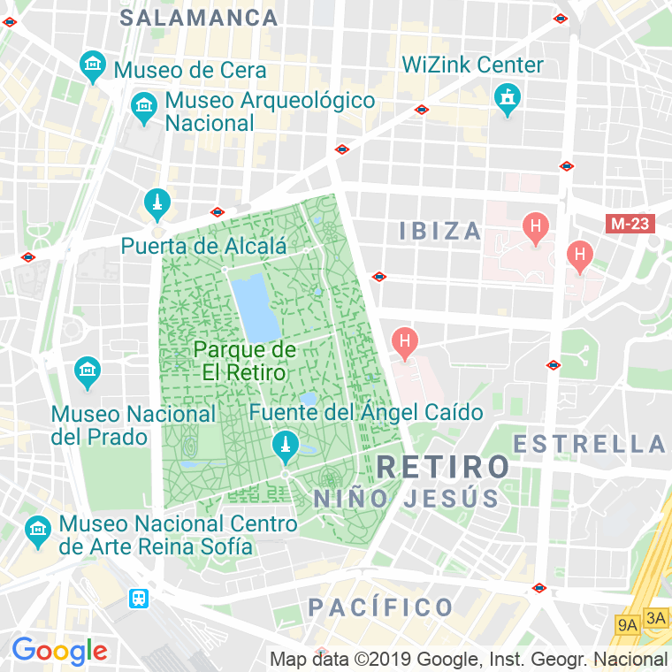 Código Postal calle Colombia, paseo (Impares Del 1 Al Final)  (Pares Del 2 Al Final) en Madrid