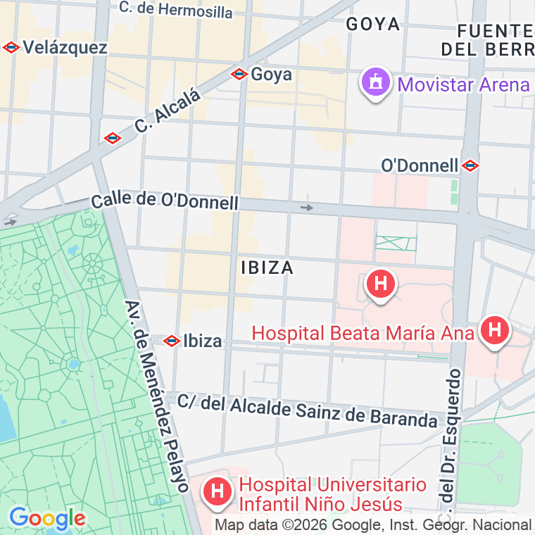 Código postal de Ibiza en Madrid