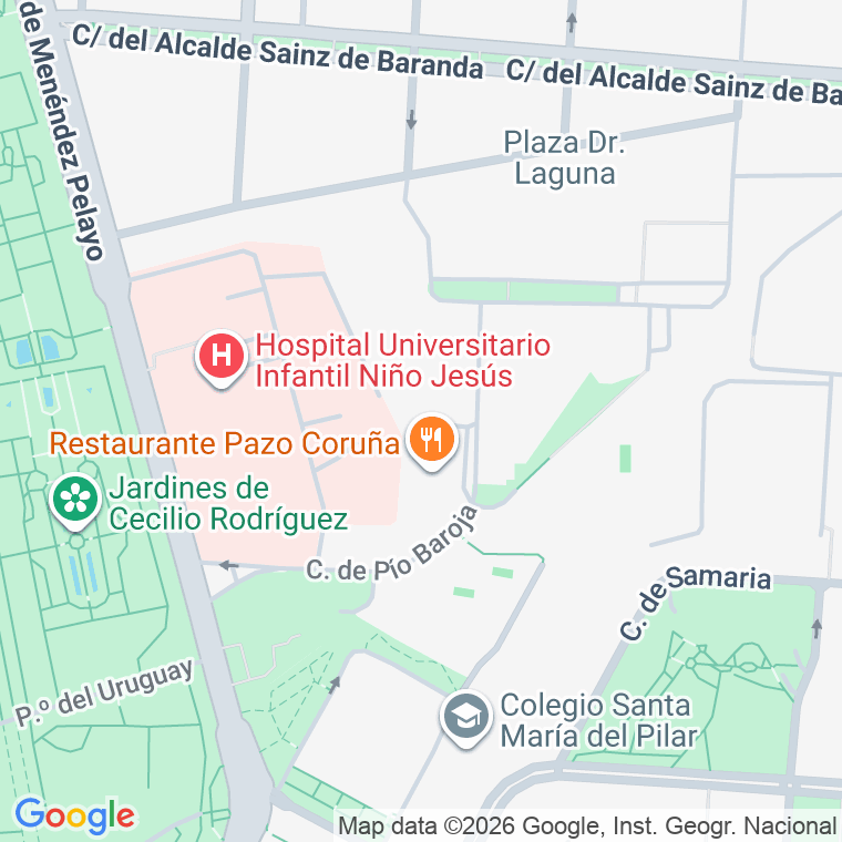 Código postal de Pio Baroja en Madrid