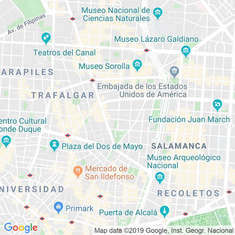 Código Postal calle Almagro en Madrid