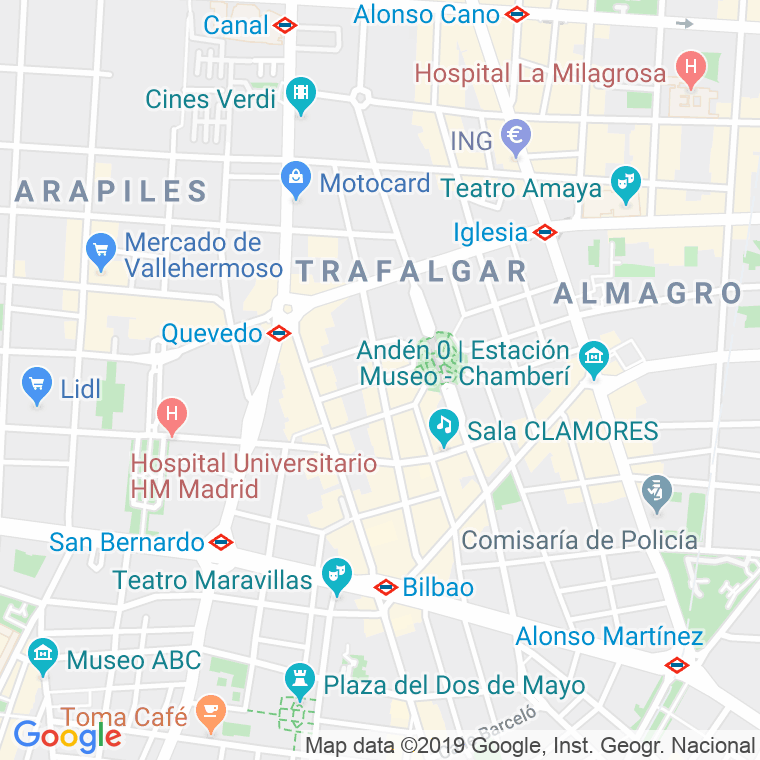 Código Postal calle Cardenal Cisneros   (Impares Del 1 Al Final)  (Pares Del 2 Al Final) en Madrid