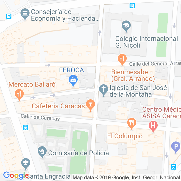 Código Postal calle Españoleto en Madrid