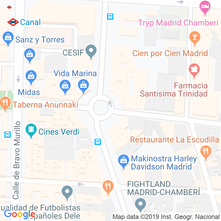 Código Postal calle General Alvarez De Castro, Del, glorieta en Madrid