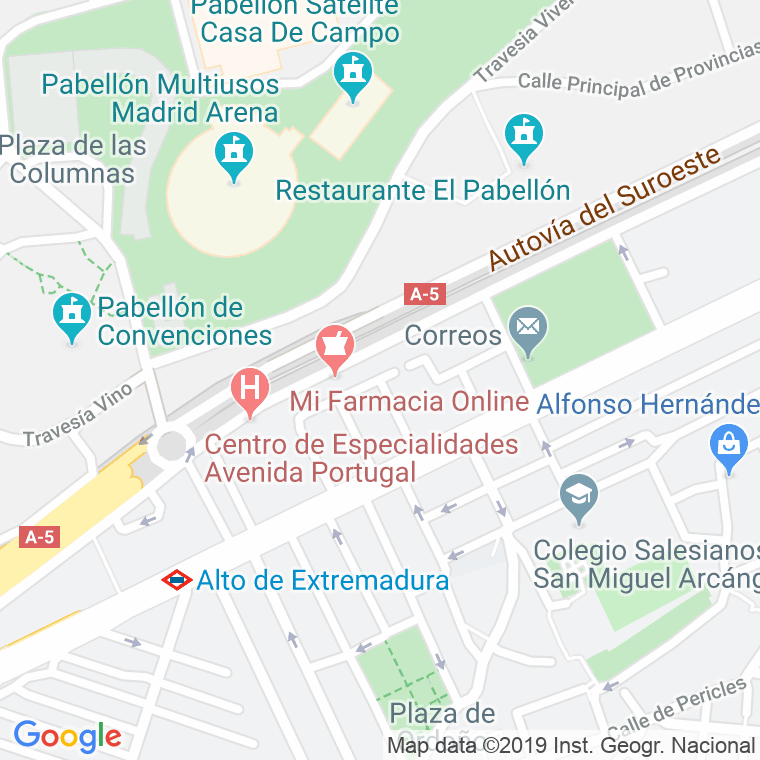 Código Postal calle Albeniz en Madrid