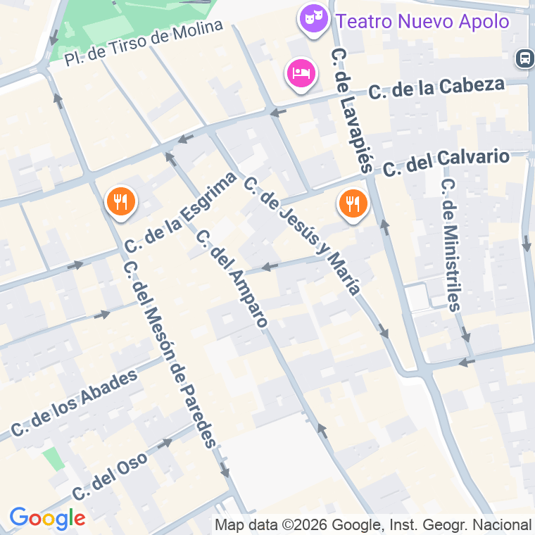 Código postal de Comadre, Travesia en Madrid