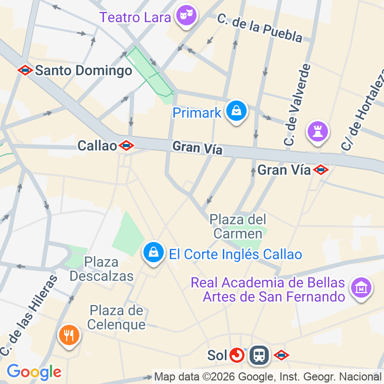 Código postal de Calle Mesonero Romanos en Madrid