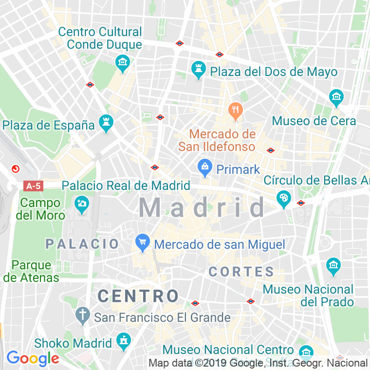 Código Postal calle Gran Via en Madrid