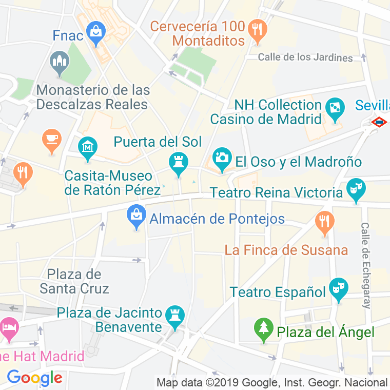 Renacimiento Viento De hecho ▷ Código Postal calle Puerta Del Sol, plaza en Madrid - Codigopostalde.es