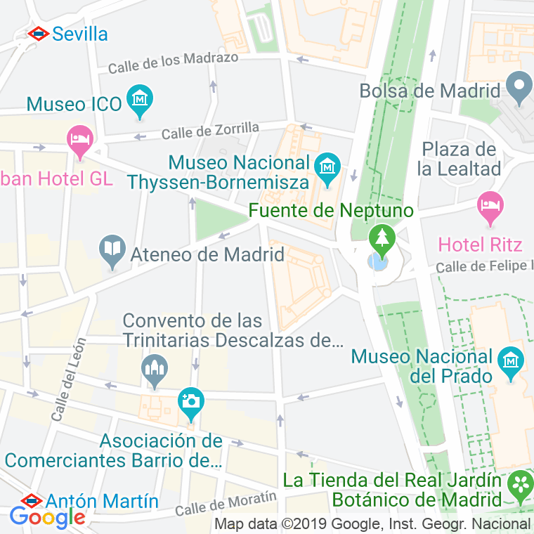 Código Postal calle Duque De Medinaceli en Madrid